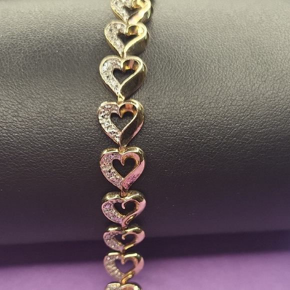 Jewelry - Gold and Sterling Silver Heart Bracelet
